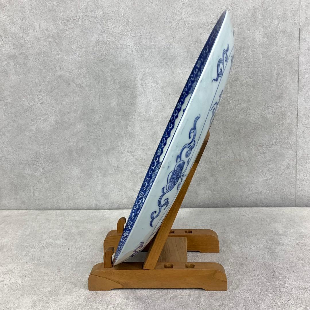 直径 46.6cm ! 大皿 飾り皿 時代物 蝶々 花 昭和レトロ 飾り皿 ③