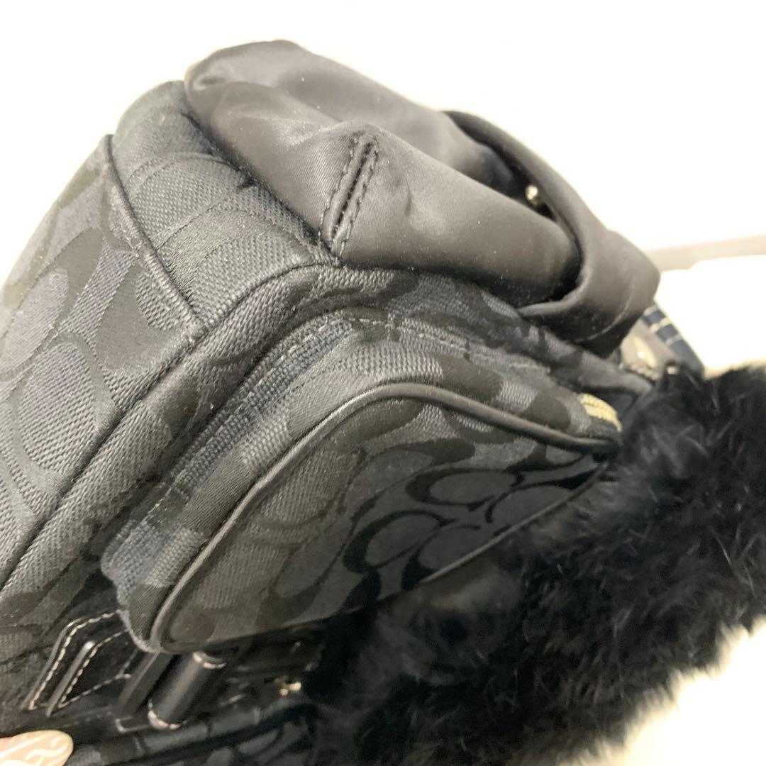 COACH コーチ シグネチャー ソーホー ファー ブラック ショルダーバック
