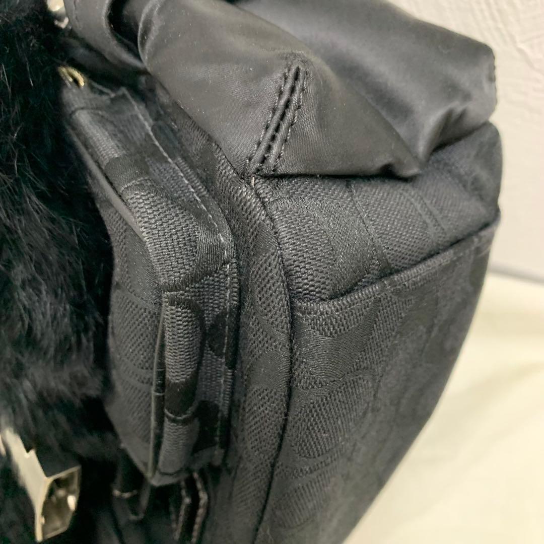 COACH コーチ シグネチャー ソーホー ファー ブラック ショルダーバック