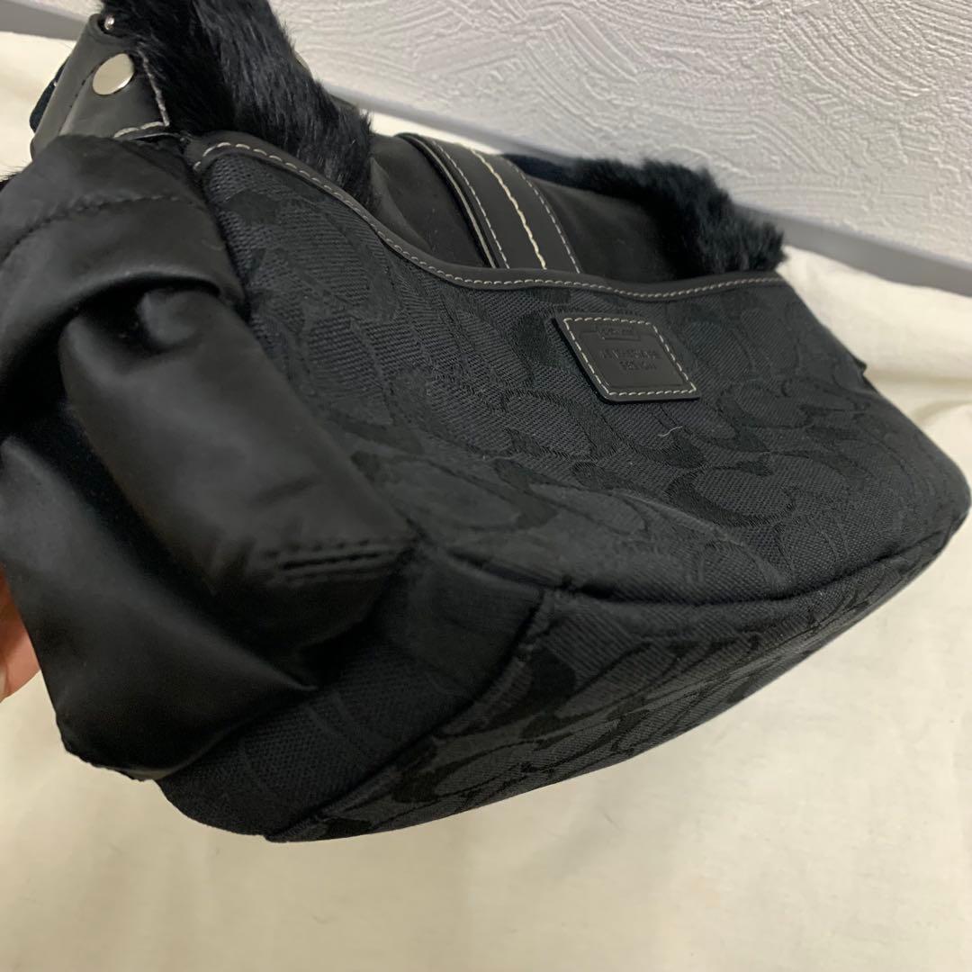 COACH コーチ シグネチャー ソーホー ファー ブラック ショルダーバック