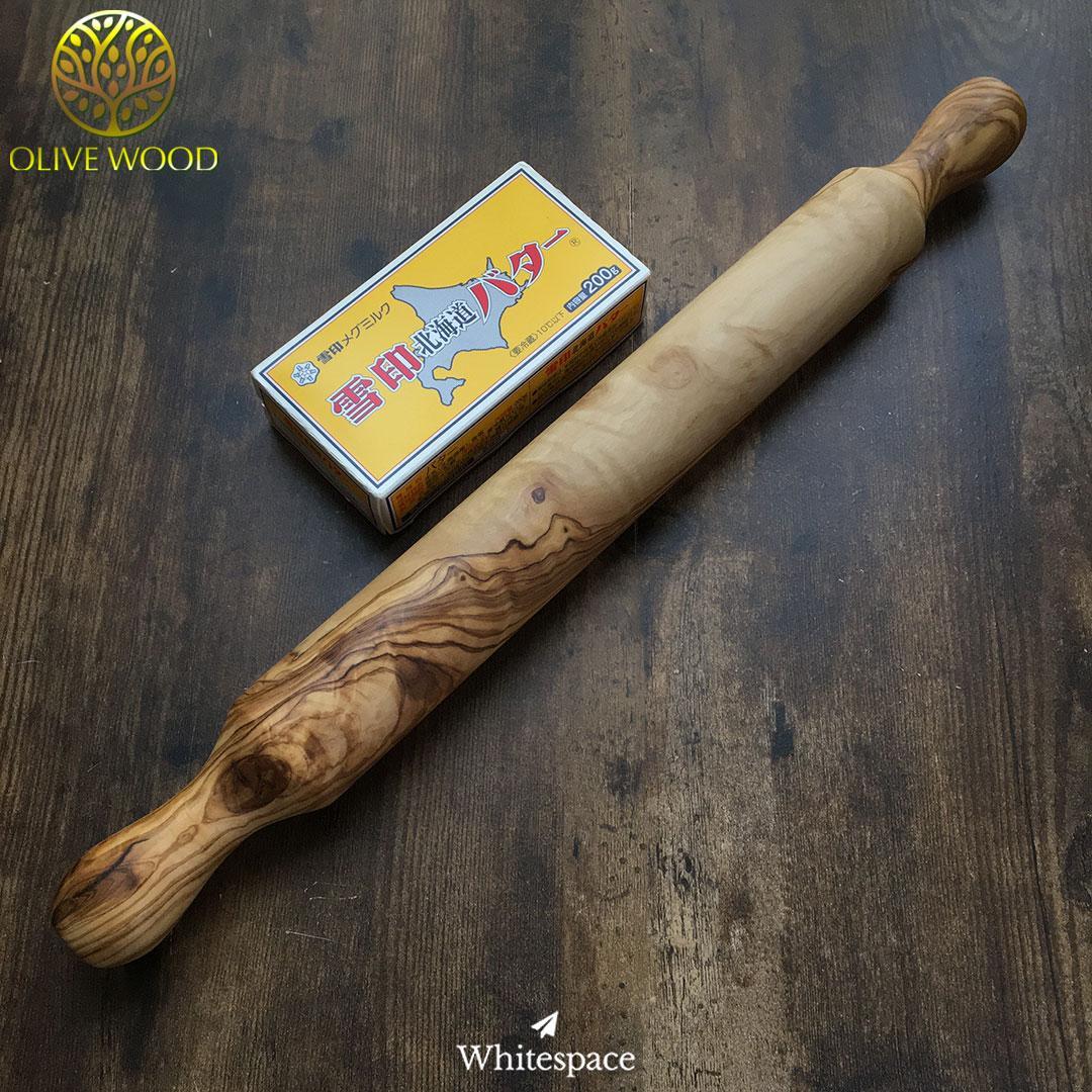 大自然を道具として使う。オリーブウッドで作られためん棒/ローリングピン425新品