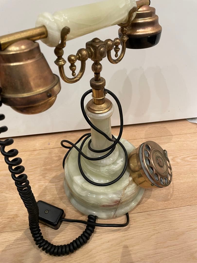アンティーク電話機　ダイヤル式　TELART VIREGGIO 大理石