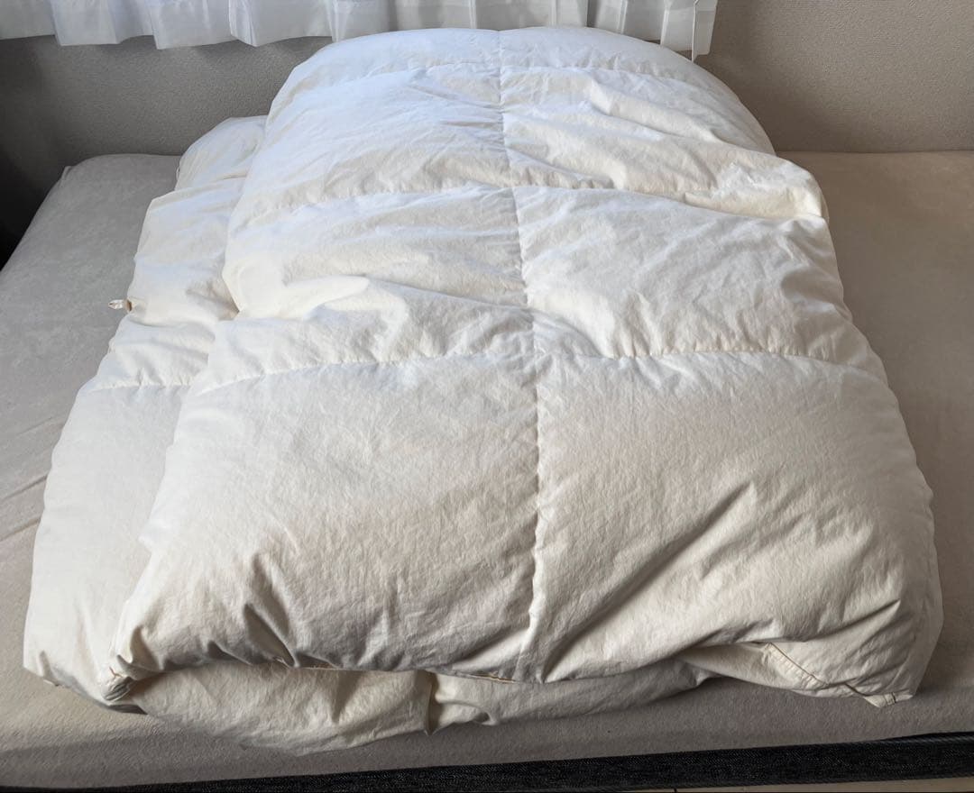 羽毛布団 シングル ハンガリー産 マザーグースダウン 93％ 無地キナリ 日本製