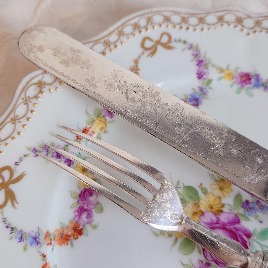 白蝶貝カトラリー　D マザーオブパール　アンティーク　イギリス　フォーク