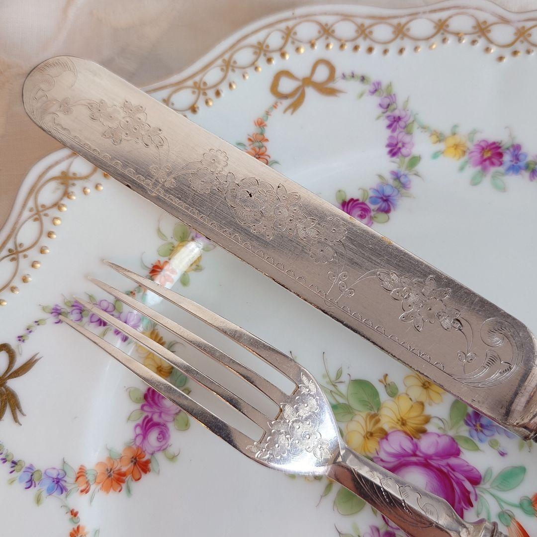 白蝶貝カトラリー　D マザーオブパール　アンティーク　イギリス　フォーク