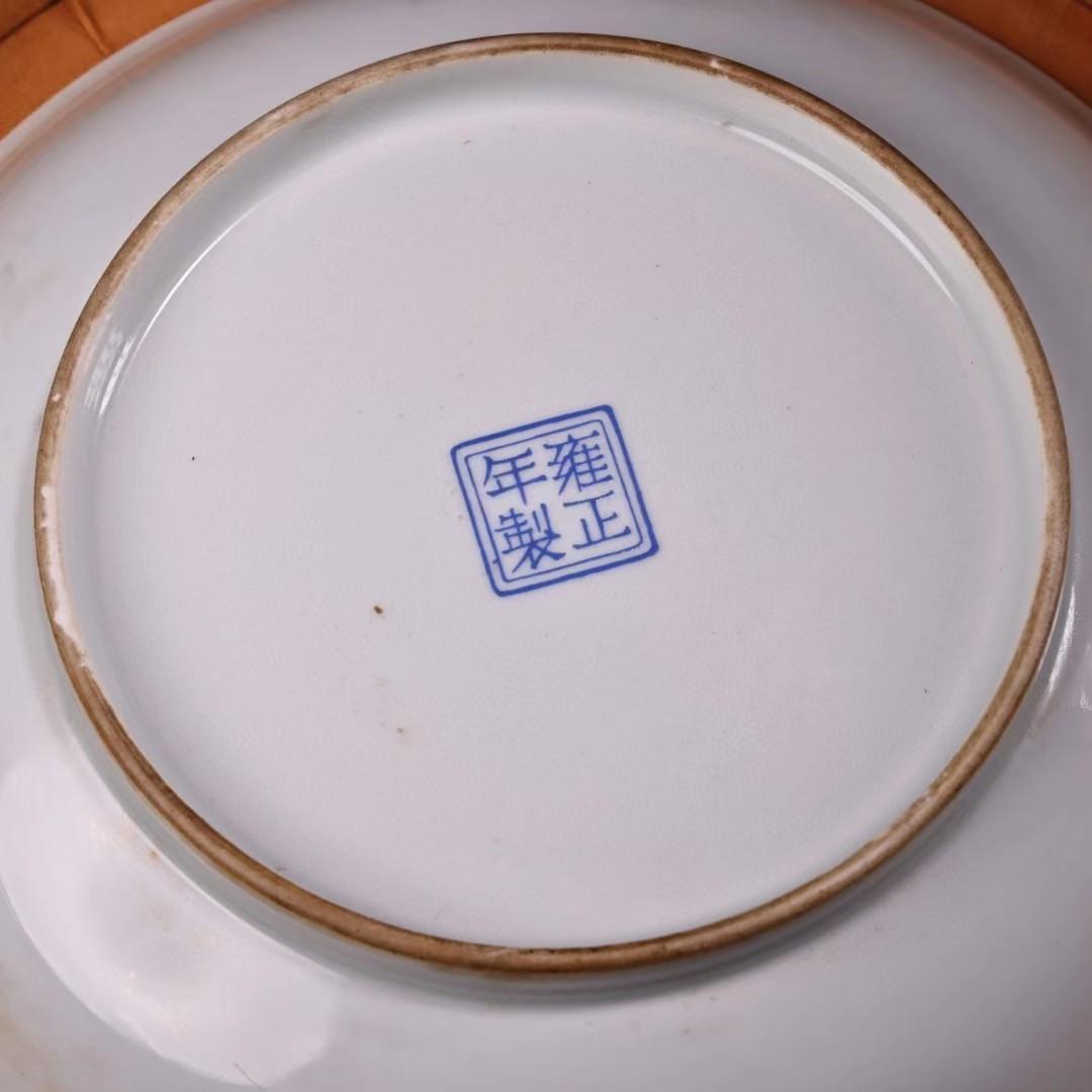 中国古美術・珍蔵粉彩陶磁器の皿・純手描き・刺繍箱付き・茶道具・食器・置物・極細工