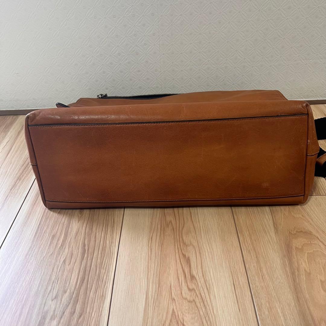 COACH コーチ レザーショルダーバッグ　A4 キャメルブラウン
