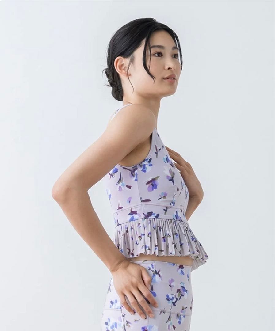 未使用品【SUKALA】ローズプリントブラトップ ライラック