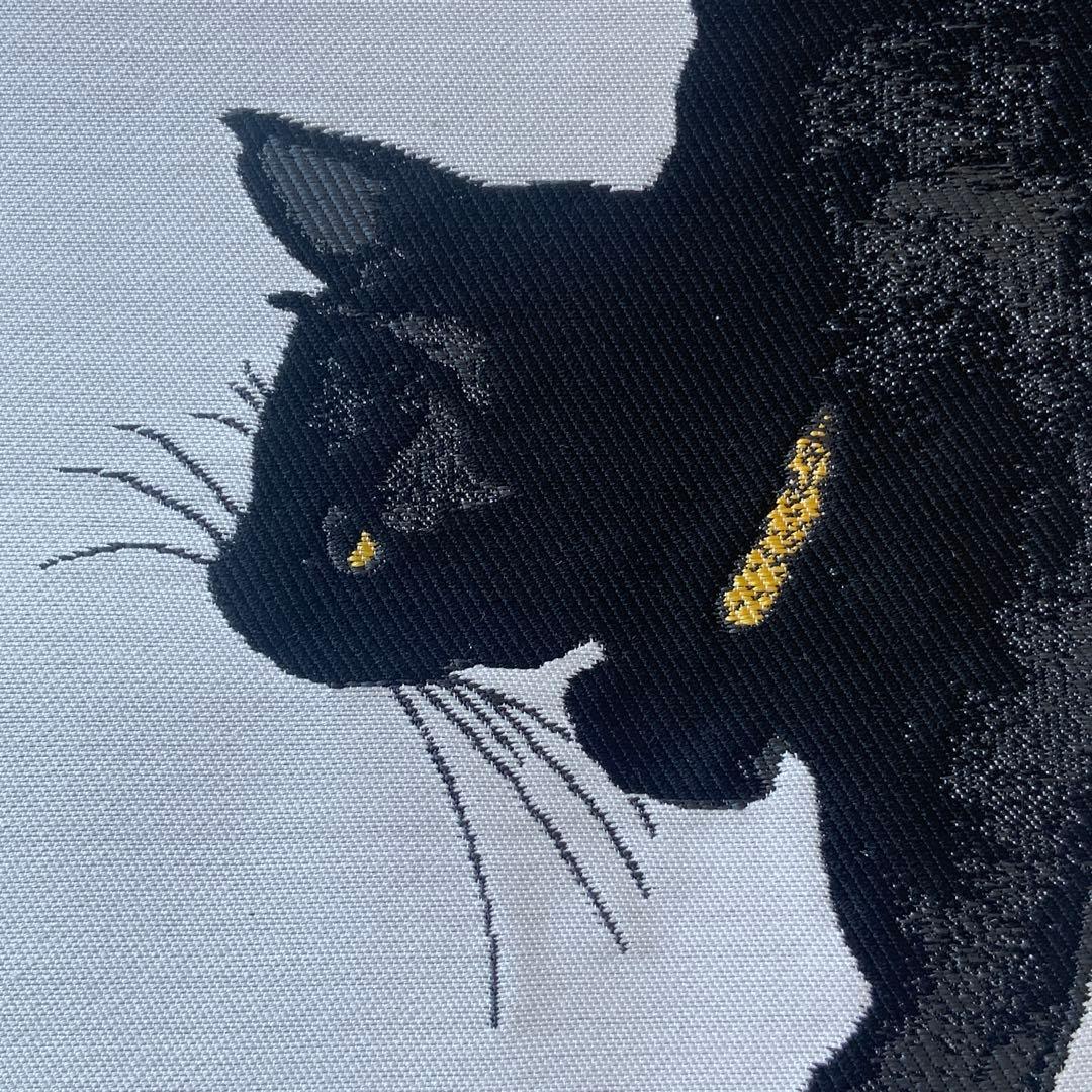 A4サイズ対応　帯　猫と蝶々　リメイク　江戸打紐ハンドルバッグ