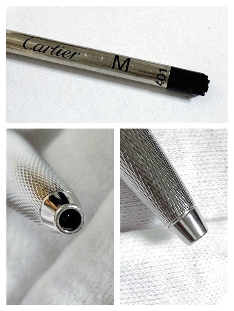 Cartier カルティエ ディアボロ ボールペン ツイスト式 シルバー 石取れ