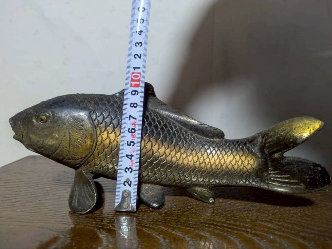 金属製 鯉の置物 約15cm