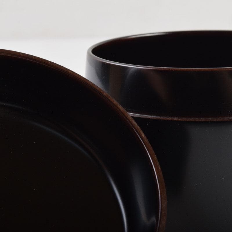 茶道具　塗師　堅地屋清兵衛作　利休形　黒雪吹　棗　共箱　V　9120