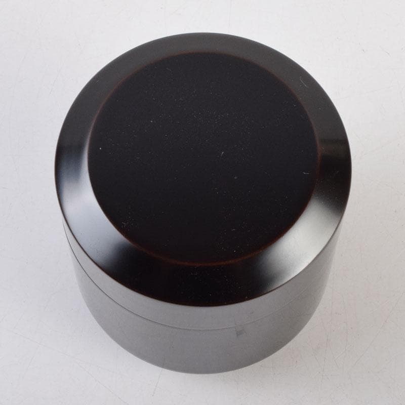 茶道具　塗師　堅地屋清兵衛作　利休形　黒雪吹　棗　共箱　V　9120