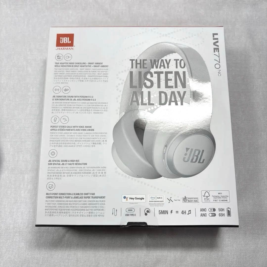 g*n様 【最終値下げ】JBL LIVE 770 NC ホワイト ワイヤレスヘッ