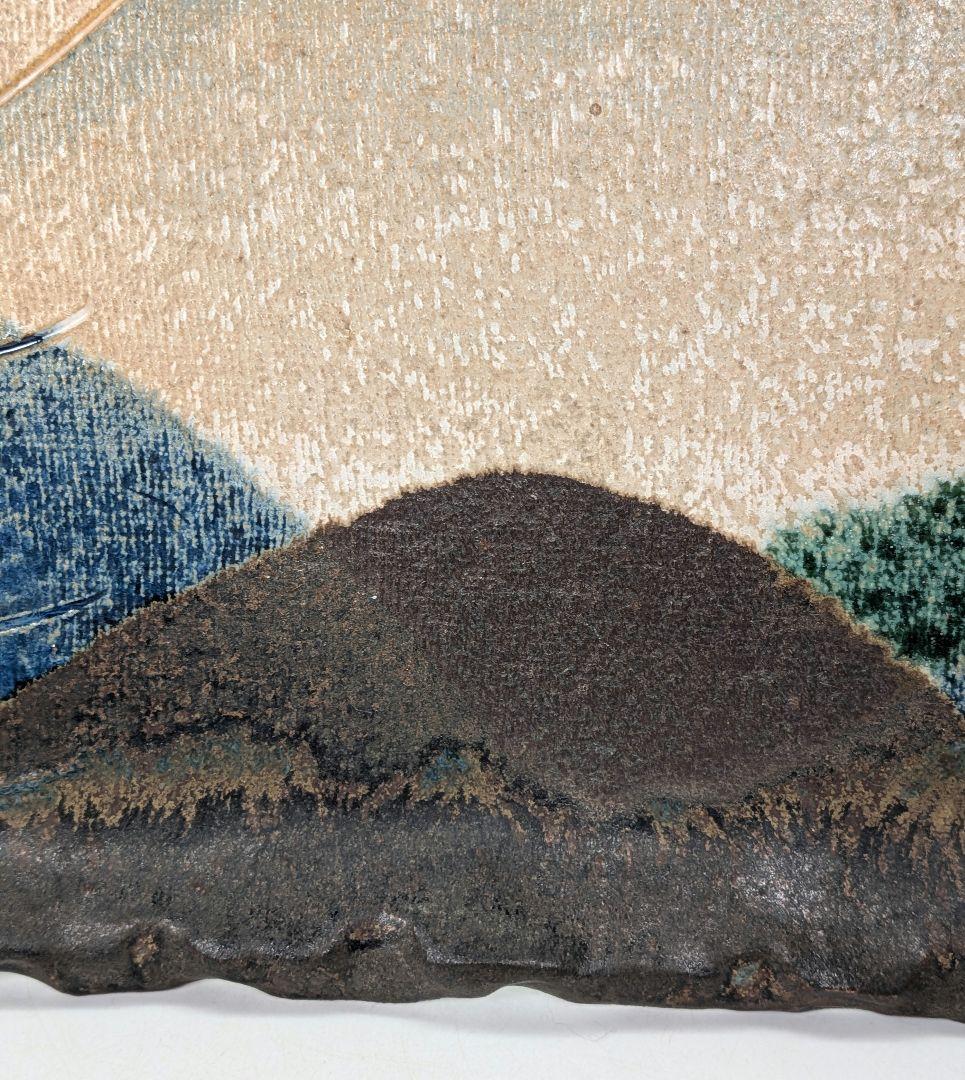 寺田みのる 瀬戸焼 陶額「富士山」 用心箱合布 飾り皿 大皿 角皿 インテリア
