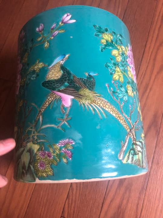 永慶長春底款 清時代 花鳥文 筆筒 中国古美術 收藏筆立て ！価格交渉承ります！