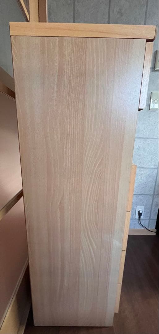 木製チェスト 5段 ナチュラルウッド 収納 タンス キャビネット