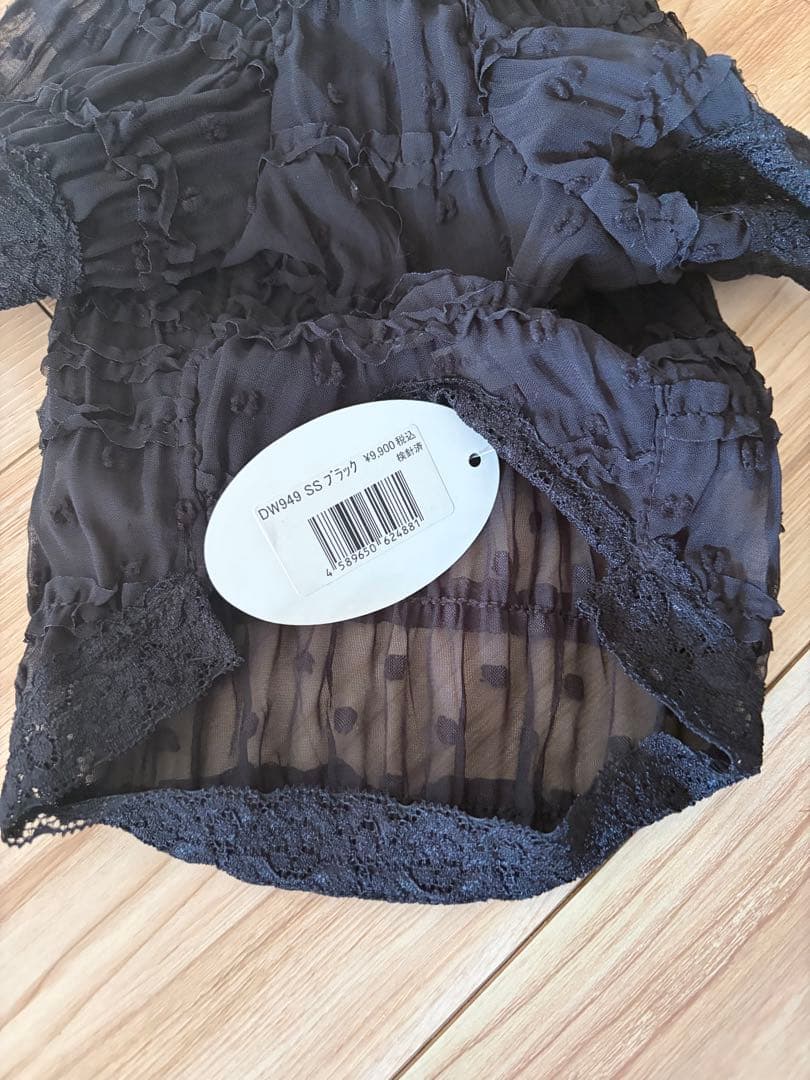 ルルドール　リボンインナーTシャツ　ブラック