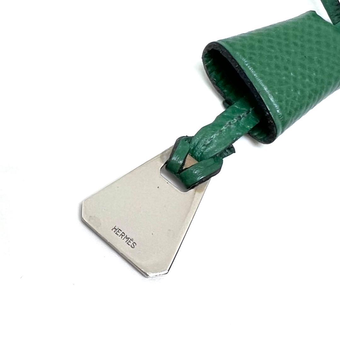 りんご✨HERMES エルメス ミニクロシェット バッグチャーム グリーン