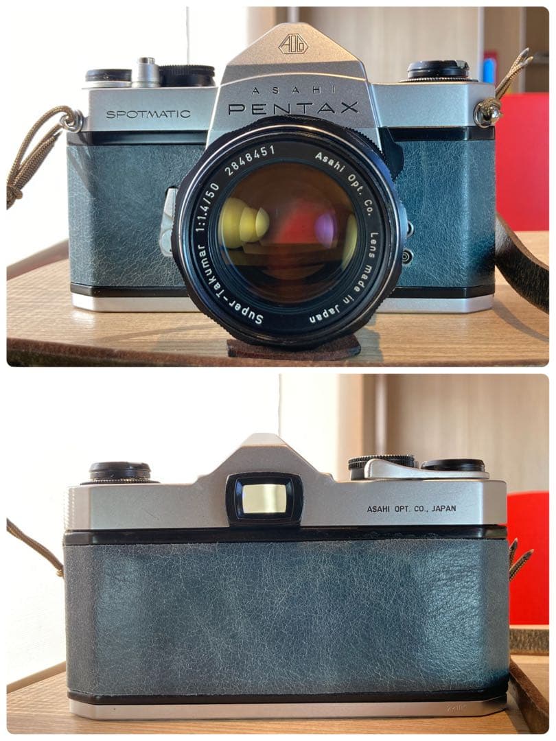 pentax sp★完動品＊美品＊初期保証★本革シチリアンブルー★フィルムカメラ