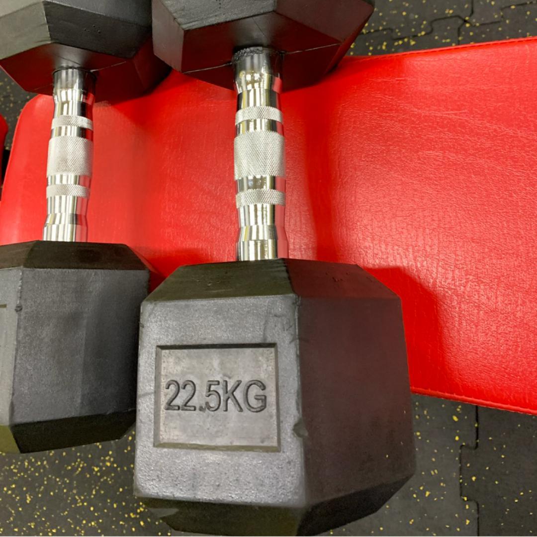 ラバー ヘックス ダンベル 22.5kg × 2個 セット