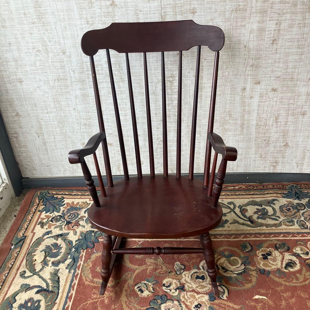 昭和レトロ 木製 ロッキングチェア アームチェア 古道具 古家具 ビンテージ