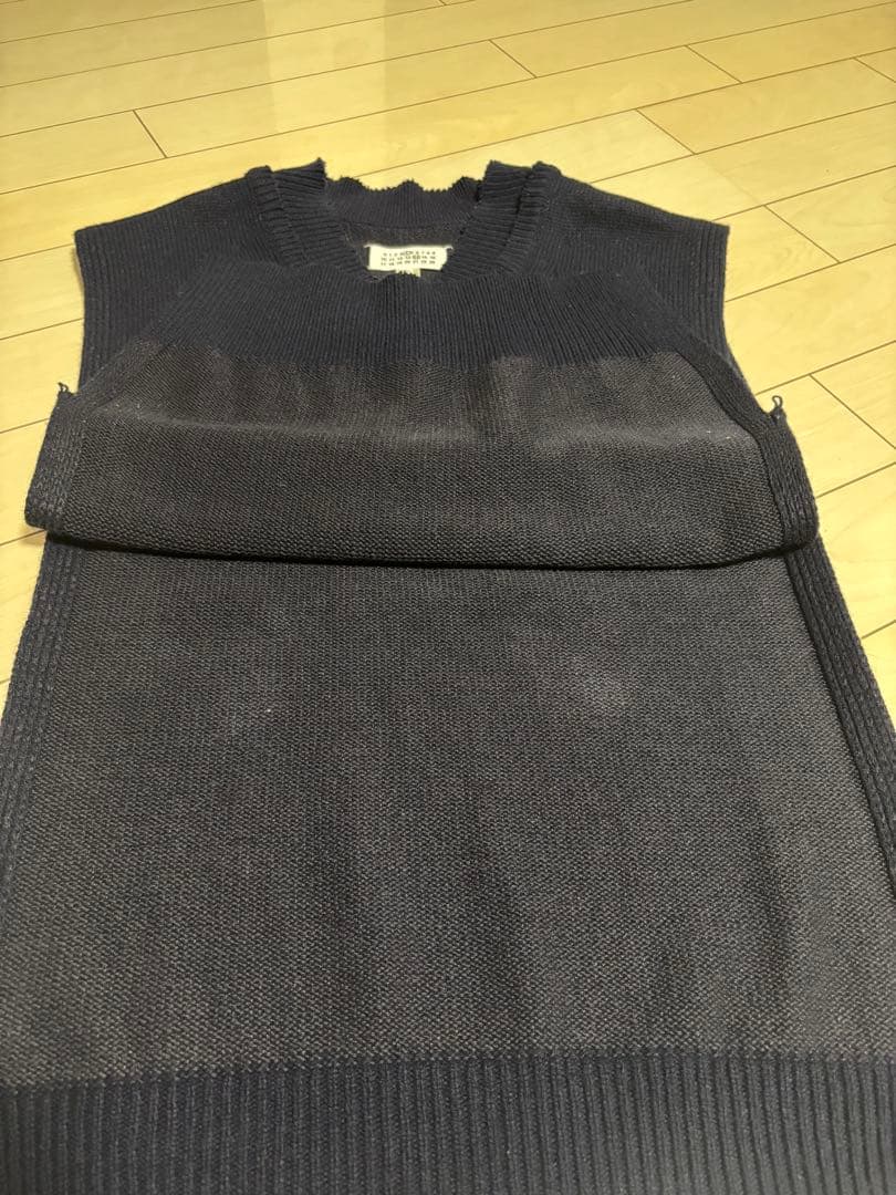 Maison Margiela マルジェラ Vネック ニットベスト ネイビー