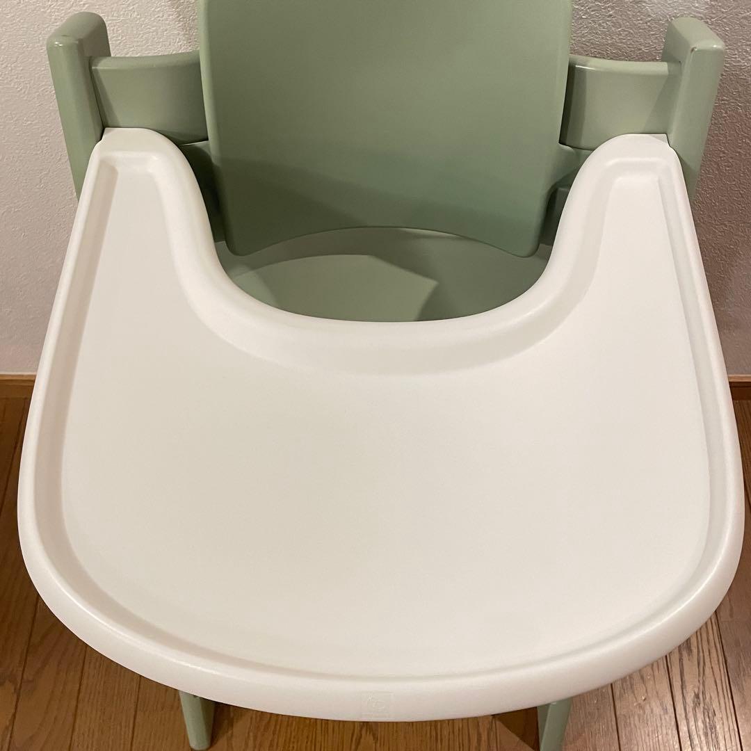 ストッケ　トリップ トラップ　ベビーチェア+ベビーセット+トレイ付　モスグリーン