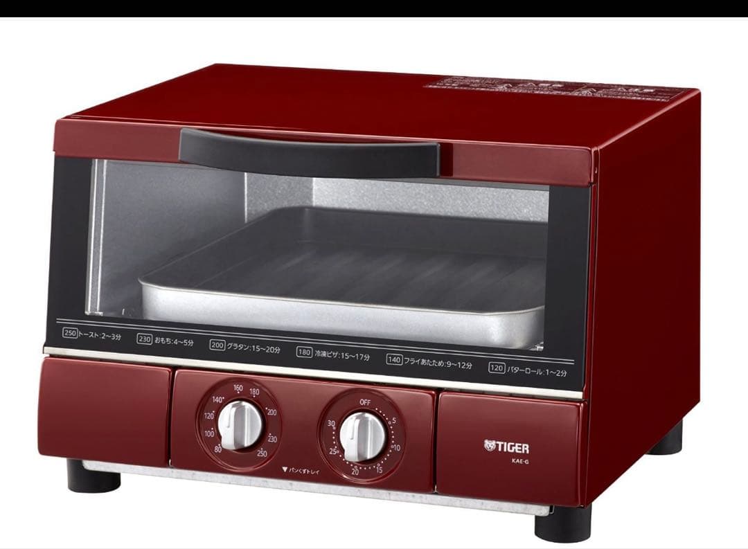 タイガー オーブントースター KAE-G13N レッド【新品・未使用】