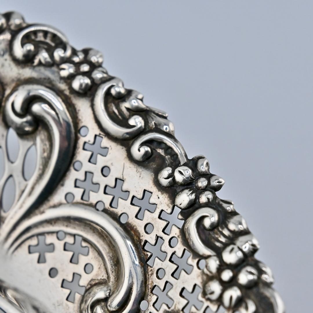 M1314 Antique 1910s 純銀 Gorham ハート型 トレイ