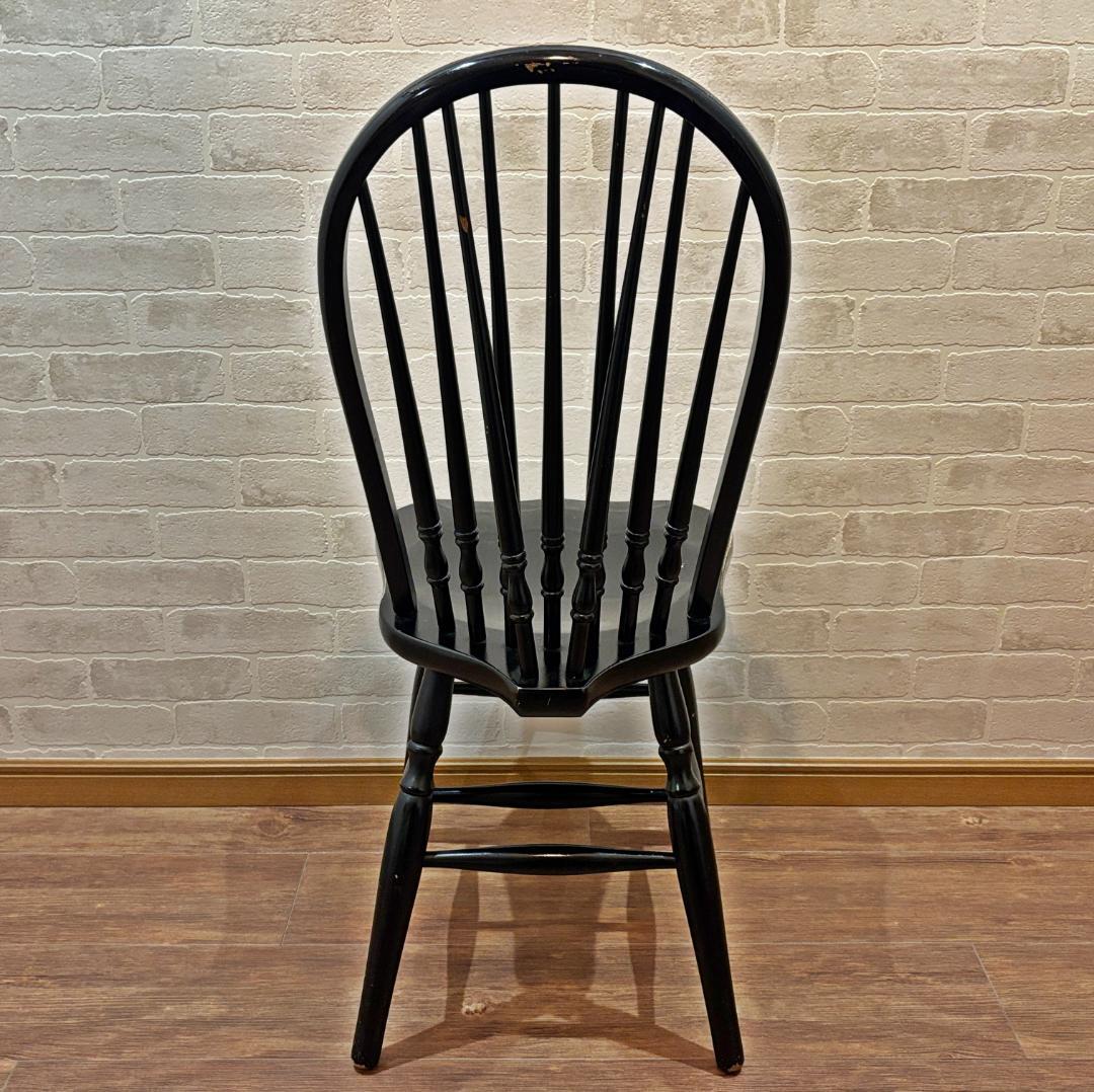 秋田木工 アンティーク レトロ ブラック スピンドルバック ウィンザーチェア①