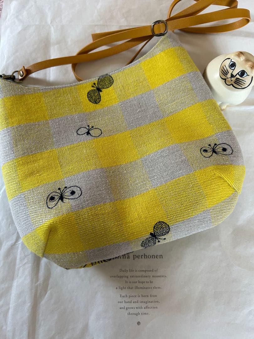 ミナペルホネン★rosy×choucho ショルダーポシェット★ハンドメイド