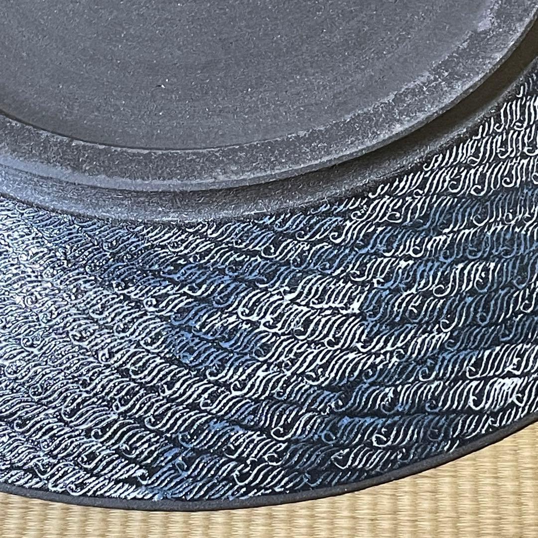 柳窯　西嶋秀樹　象嵌流水紋 大皿
