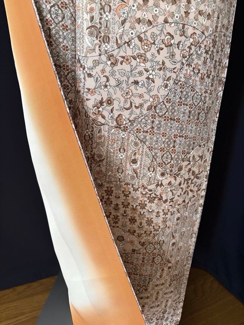 ★専用★ 【更紗小紋】更紗切り嵌め　細かな彫りの柄　洋草花菱文　しつけ付き