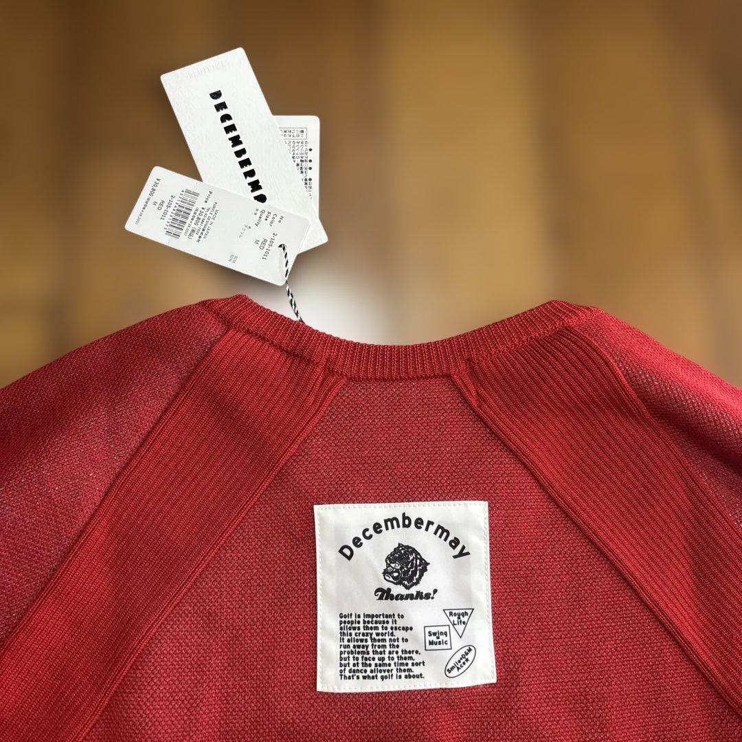 DECEMBERMAY レッド Vネックセーター レディースMタグ付き新品未使用