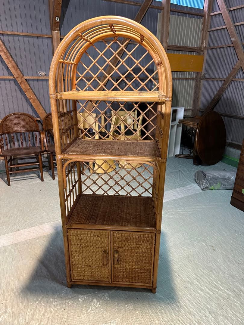 ラタン製オープンシェルフ