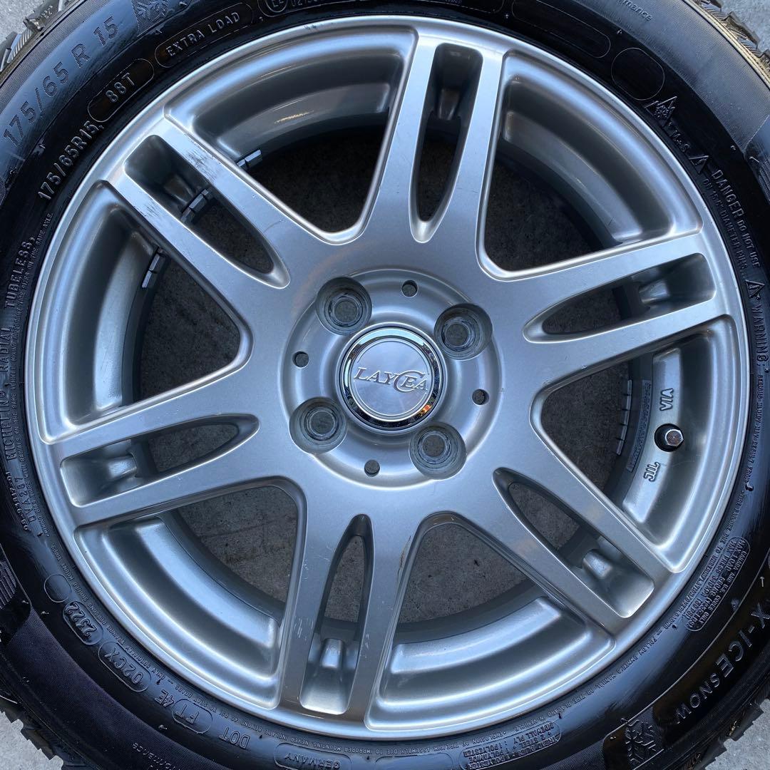 中古バリ溝ミシュランスタッドレスセット175/65R15アクア、ヴィッツ