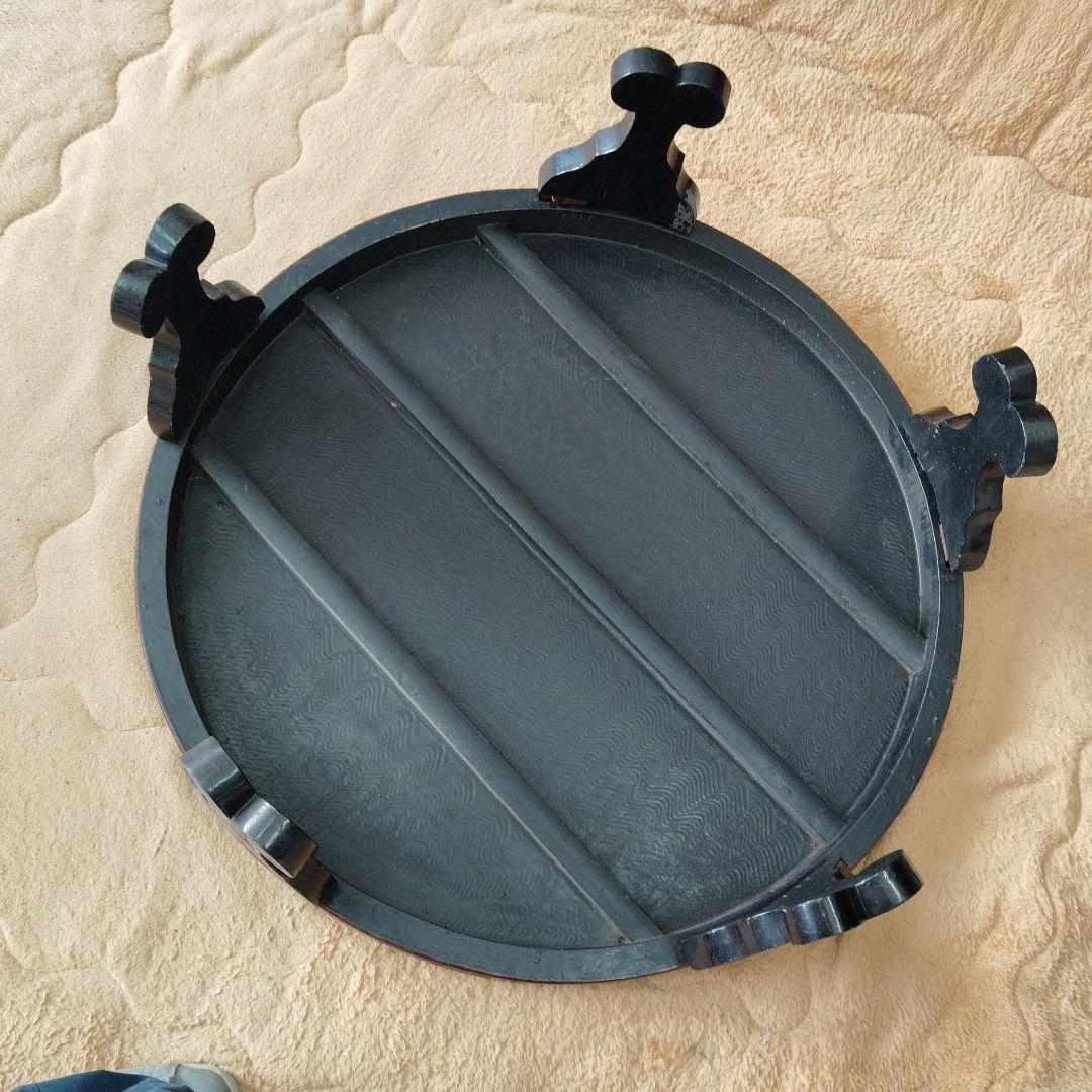 中国骨董？ 唐家具 飾彫り 円卓 座卓 ちゃぶ台 センターテーブル 古家具レトロ