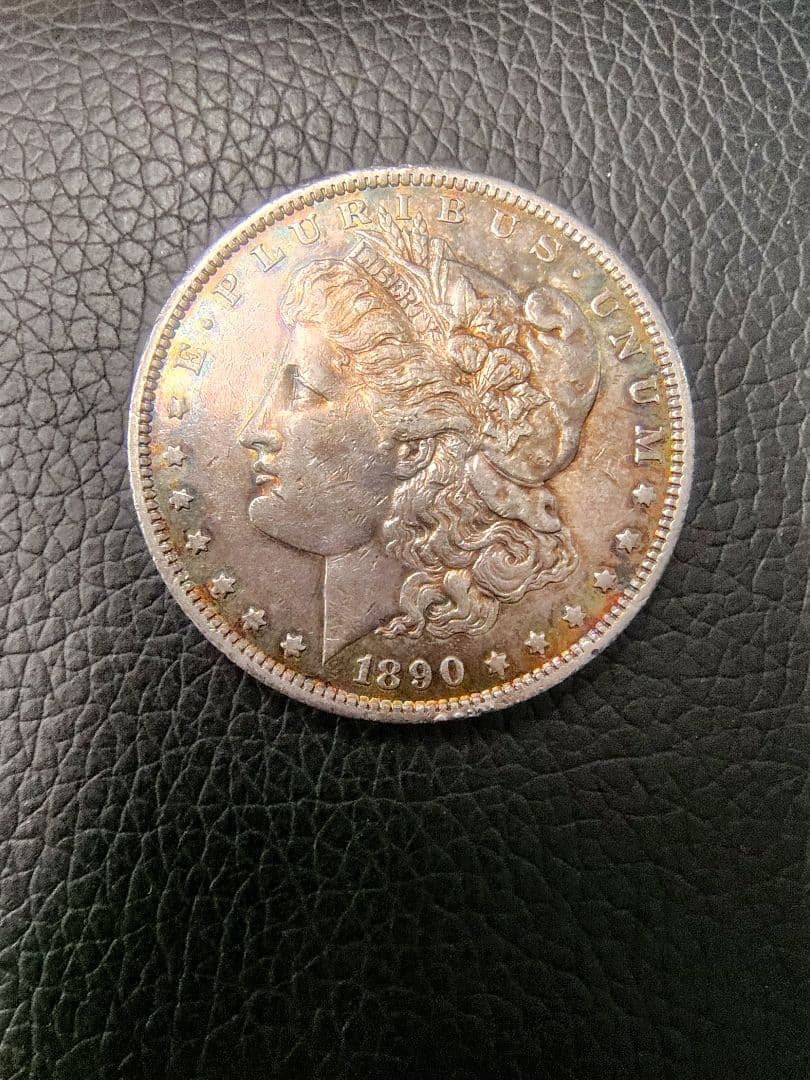 【希少・S刻印】1890年 モルガン・ダラー 銀貨 レインボートーン 1ドル