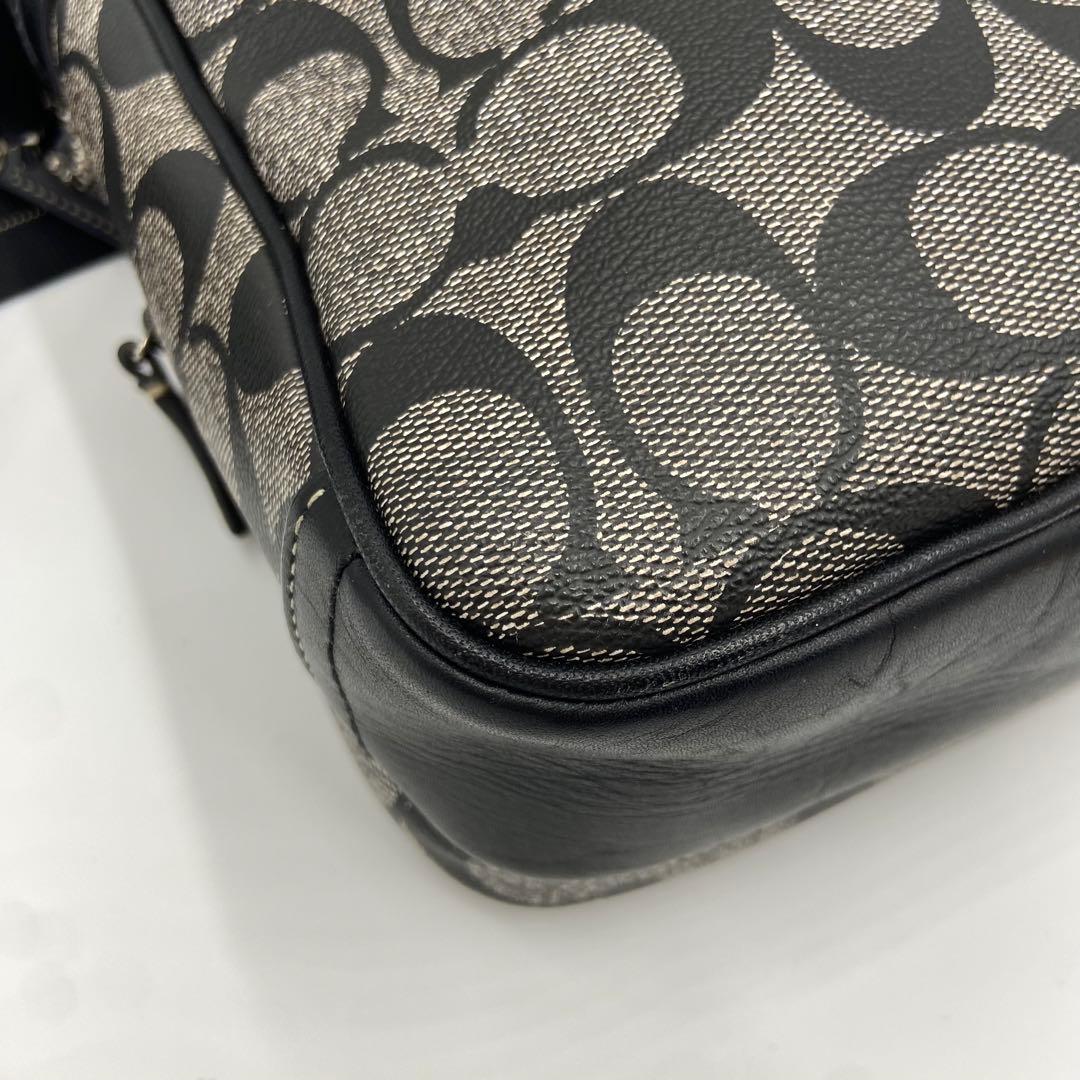 美品✨コーチ ショルダーバッグ F70078 ヘリテージ　シグネチャー ブラック