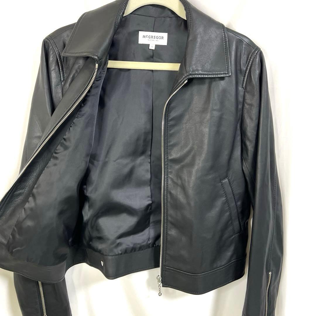 美品McGREGOR ライダースジャケット　革ジャン　レザージャケット　ブラック