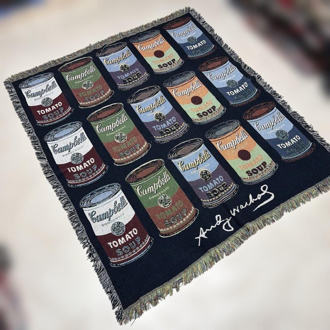 キャンベルスープ　マルチカバー　ソファカバー　ラグ 151x133
