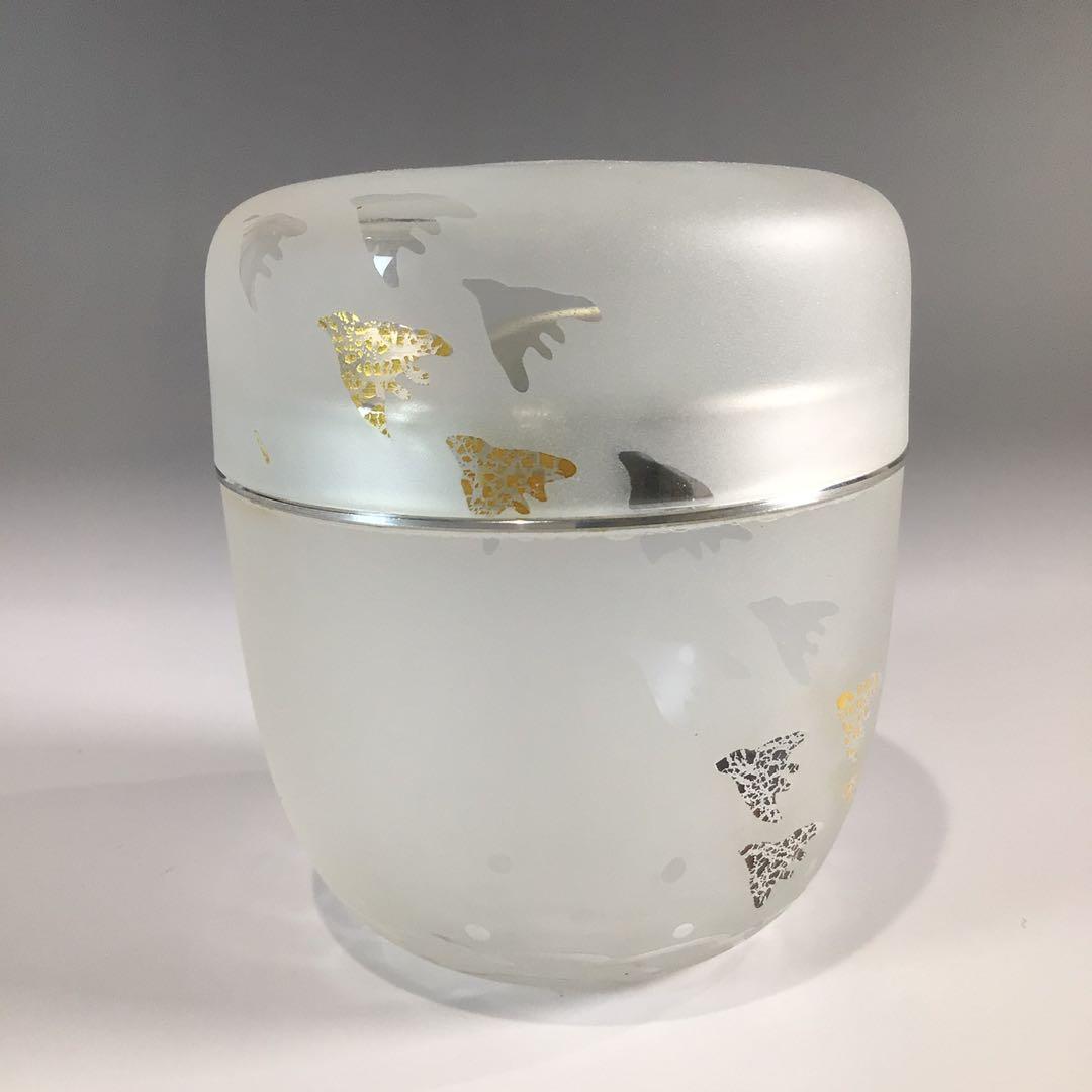 Ｐ６６０　棗　『高橋直樹造』『吹きガラス』『波千鳥文』『義山棗』　共箱　茶道具