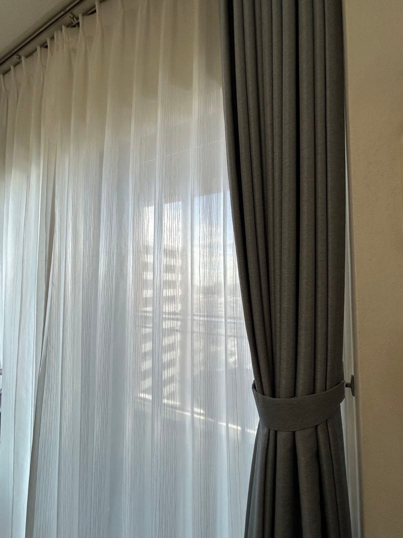 【美品】丈259cm ニトリ　オーダーレースカーテン　白　両開き