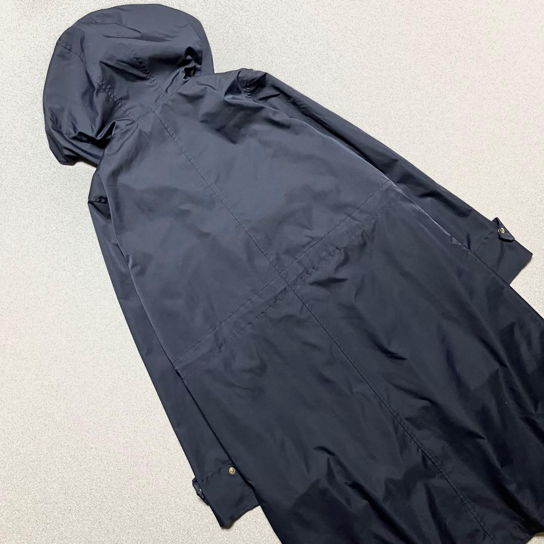 近年 ANAYI ブライトツイルライナーモッズコート フードロング アナイ 紺