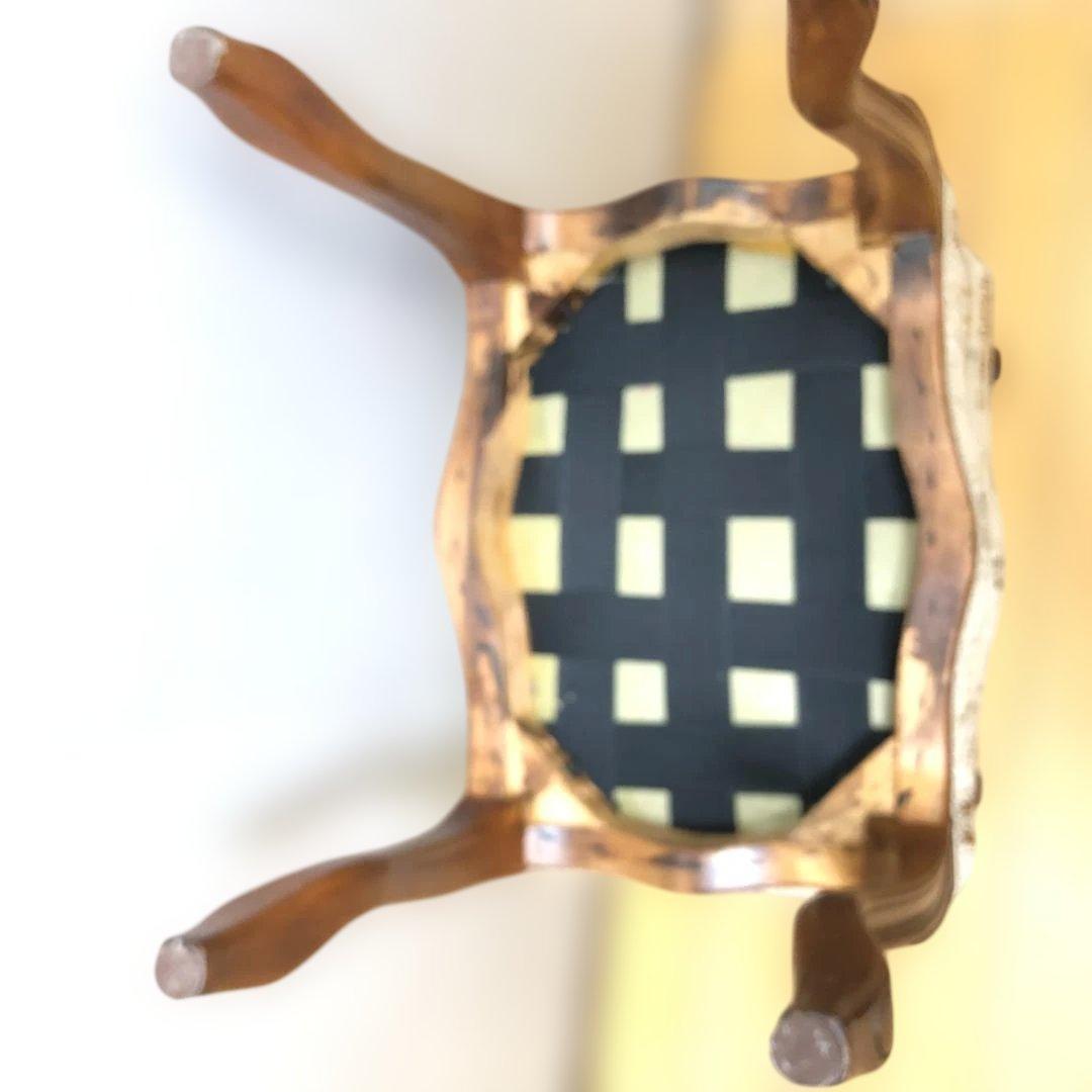 送料無料 猫脚クラシック調スツール2脚セット 彫刻入り木製フレーム 251229