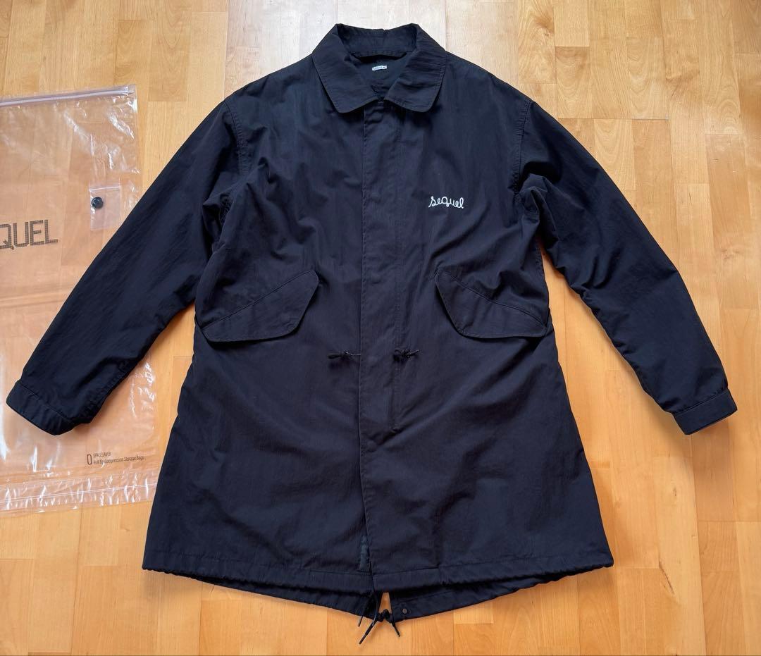 SEQUEL FISHTAIL TRENCH COAT BLACK M 黒
