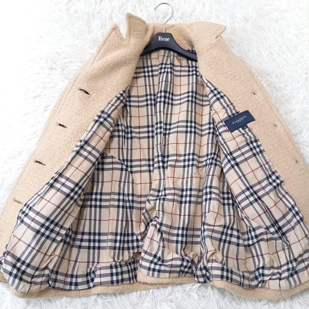 ●良品●　BURBERRY LONDON　モヘヤ　ノバチェック　ジャケットコート