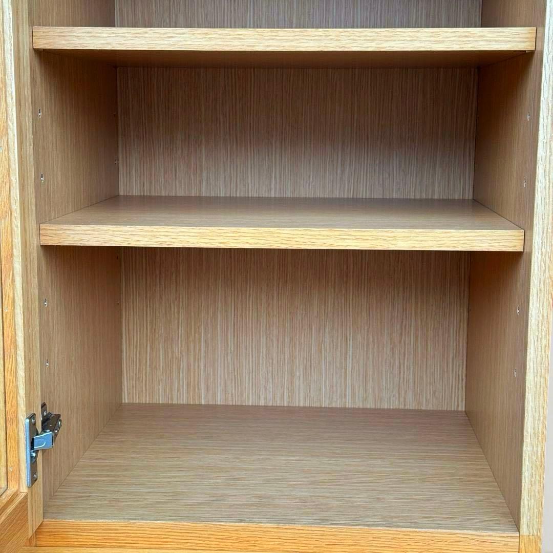 レグナテック ガラス扉　収納棚 引き出し付 無垢材 レッドオーク 幅50