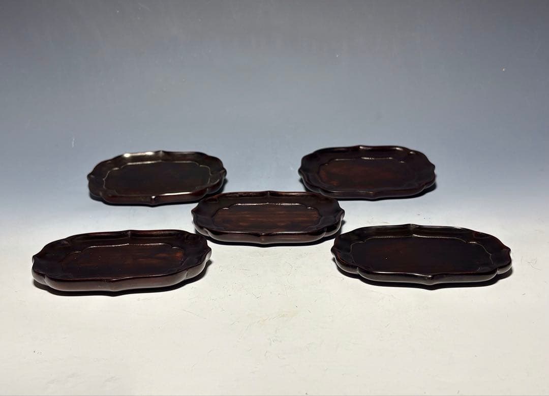 【 PRICE DOWN 】唐木紫檀茶托小皿 (5客)